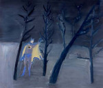 Batman in the woods at night