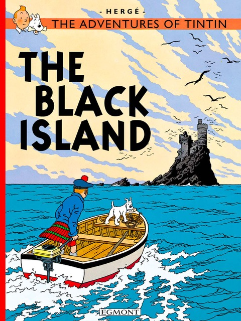 Tintin book cover of The black Island.